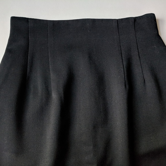 Vintage Ann Taylor Black Pencil Skirt Classic Wool - Picture 3 of 8
